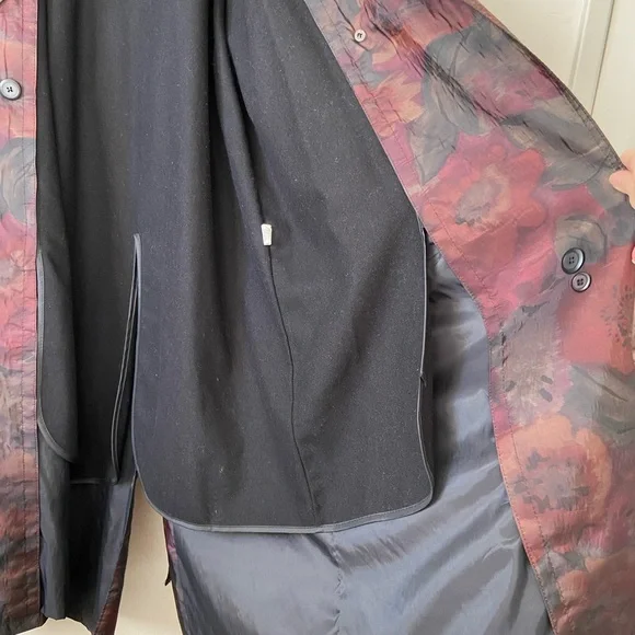Vintage Dark Floral Trench Coat - Picture 10 of 16